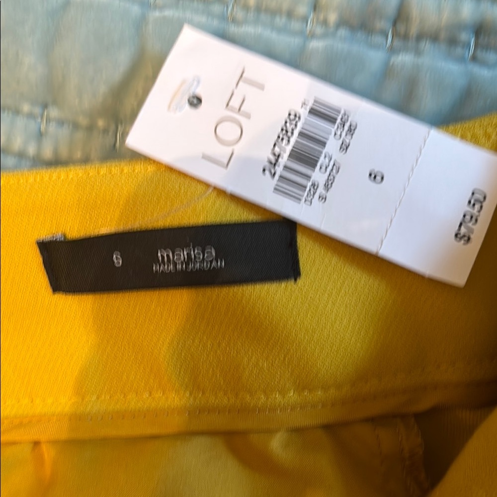 Loft classic Yellow/ gold straight leg Pants - Picture 3 of 4